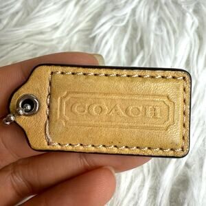 1.5" COACH Tan Fob Bag Charm Hang tag Hangtag